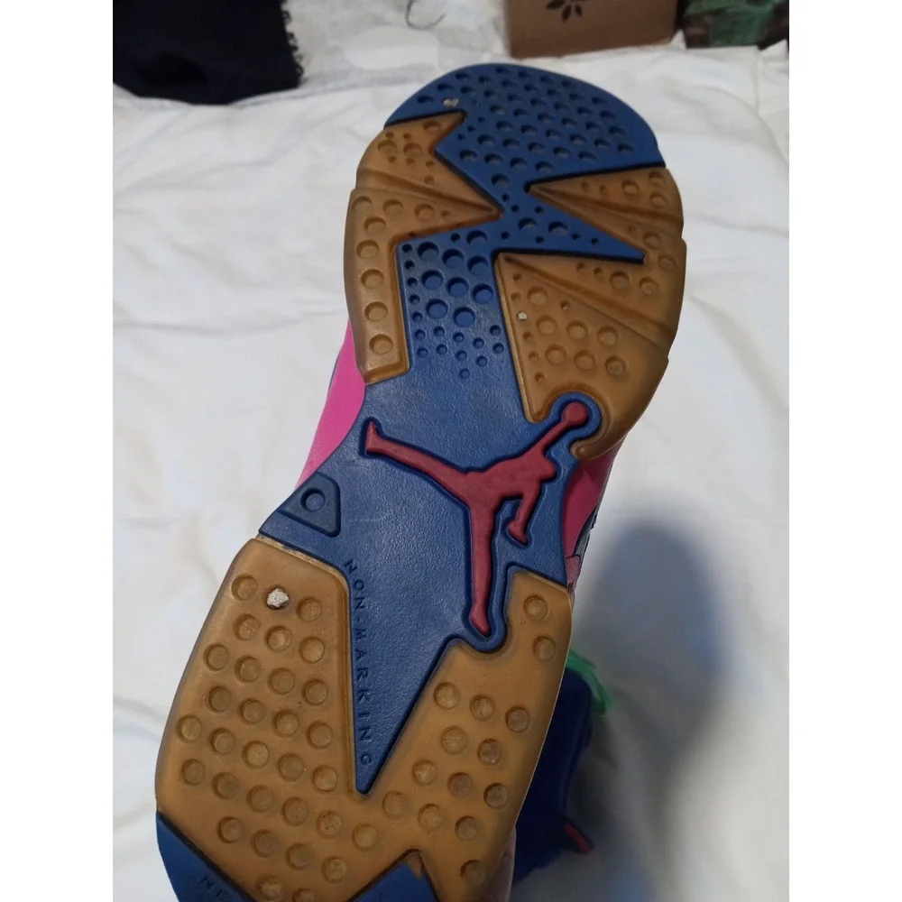 Air Jordan 6 Retro GS Seahawks Deep‎ Royal Blue Green Pink 543390-439 Size 6.5Y